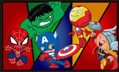 Marvel Party, Chibi Marvel, Baby Avengers, Avengers Cartoon, Marvel Cartoons, Disney Cars Birthday, Avenger Birthday Party, Avengers Party, Superhero Kids