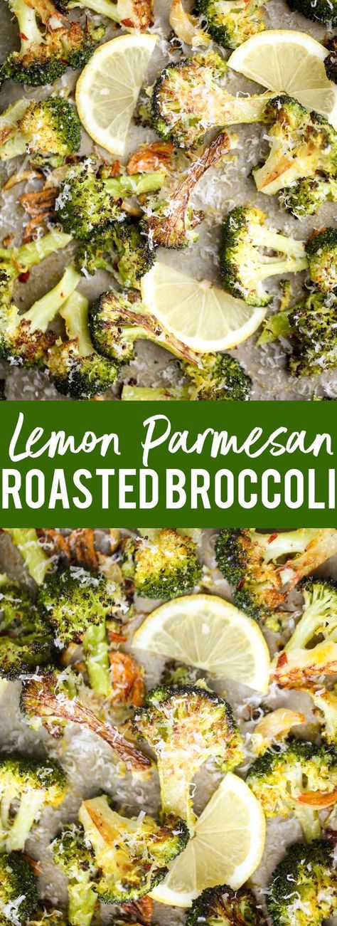 Broccoli Lemon, Parmesan Roasted Broccoli, Parmesan Broccoli, Diner Recept, God Mat, Roasted Broccoli, Broccoli Recipes, Keto Food, Food Yummy