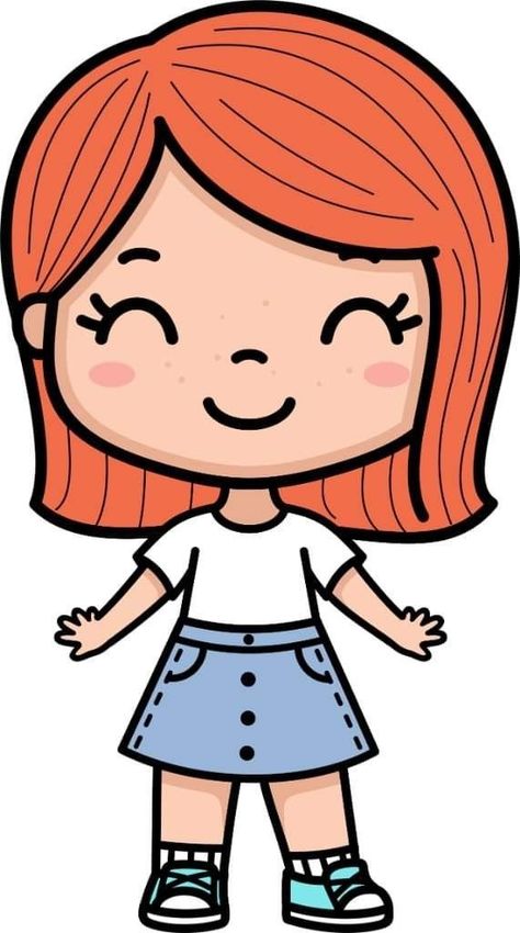 Kindergarten Classroom Decor, Hair Clipart, Kindergarten Learning Activities, Kids Labels, Chibi Characters, Cartoon Faces, Animal Clipart, Cute Chibi, Girl Drawing