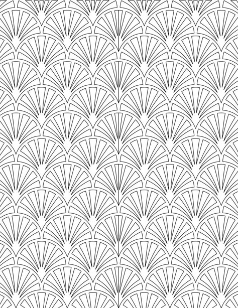 Art Deco Coloring Pages, Pool Pattern, Shell Embroidery, Motif Ideas, Geometric Patterns Drawing, Geometric Tattoo Pattern, Tessellation Patterns, Seashell Tattoos, Seashell Pattern