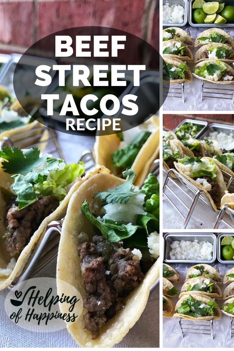 Ground Beef Street Tacos Recipe, Beef Street Tacos Recipe, Street Tacos Recipe Chicken, Beef Street Tacos, Tacos Street, Street Tacos Recipe, Taco Recipes Ground Beef, Cilantro Tacos, Corn Tacos