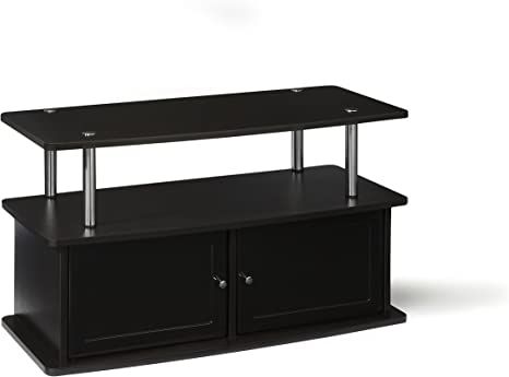 Convenience Concepts Designs2Go TV Stand with 2 Cabinets, Espresso 40 Inch Tv Stand, Transitional Tv Stand, Storage Entertainment Center, Swivel Tv Stand, Large Storage Cabinets, Tv Shelf, Flat Panel Tv, Entertainment Console, Espresso Brown