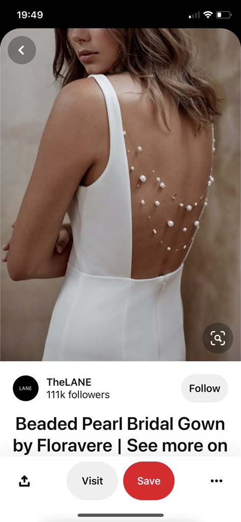 Beaded Back Dress, Open Back Wedding Dress With Pearls, Backless Dress With Pearls, Wedding Dresses Pearls Beading, Pearl Back Dress, Pearl Strap Wedding Dress, Pearl Dress Outfit, Beachy Wedding Dress, Beaded Clothes