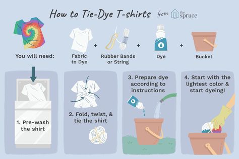 Tie-dyeing can be a fun and easy project. Learn how to make tie-dye shirts and other items with these tips. How To Dye Clothes, Tie Dye Instructions, Clothes Dye, Sharpie Tie Dye, Dye Clothes, Diy Techniques And Supplies, Diy Tie Dye Shirts, Cloud Dough, Diy Tie Dye