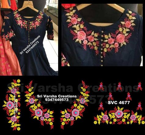 Computer Work For Long Frocks, Varsha Creation, Tracing Design, Long Frocks Designs, Frock Models, Maggam Blouse, Latest Embroidery Designs, Computer Works, Latest Bridal Blouse Designs