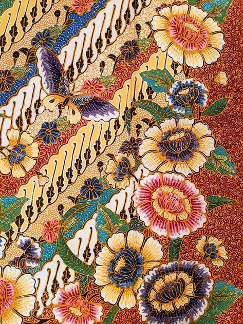 Hokokai Style Batik Tulis Pagi Sore Hand Drawn Indonesian | Etsy Batik Art Indonesian, Batik Art Ideas, Peranakan Batik, Nirmana Batik, Batik Flora, Batik Pattern Design, Indonesian Batik Pattern, Batik Nusantara, Indonesian Design