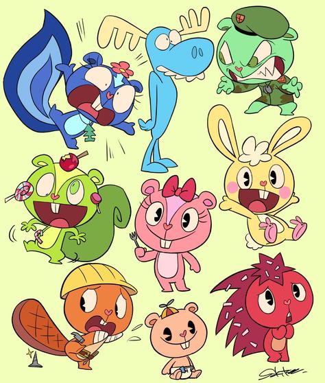 Htf Fanart, Happy Tree Friends Flippy, Free Friends, Friend Cartoon, Happy Tree, Happy Friends, Friend Anime, Three Friends, Happy Tree Friends