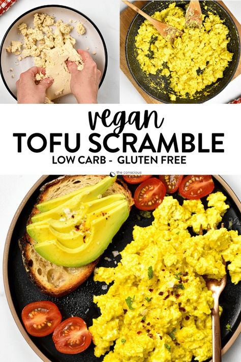 This Tofu Scramble recipe is an egg-free scramble made out tofu with such a delicious cheesy, eggy flavor that nobody will guess it's eggless. Tofu Scrambled Eggs, Tofu Scramble Recipe, Vegan Tofu Scramble, Easy Tofu, Tofu Scramble Vegan, Scrambled Tofu Recipe, Cooking Tofu, Vegan Tofu, Tofu Scramble