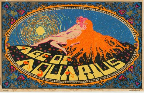 aquarius Aquarius Sun, Aquarius Aesthetic, Blacklight Posters, Aquarius Art, Black Light Posters, Pisces Moon, Aquarius Sign, Age Of Aquarius, Silk Screen Printing