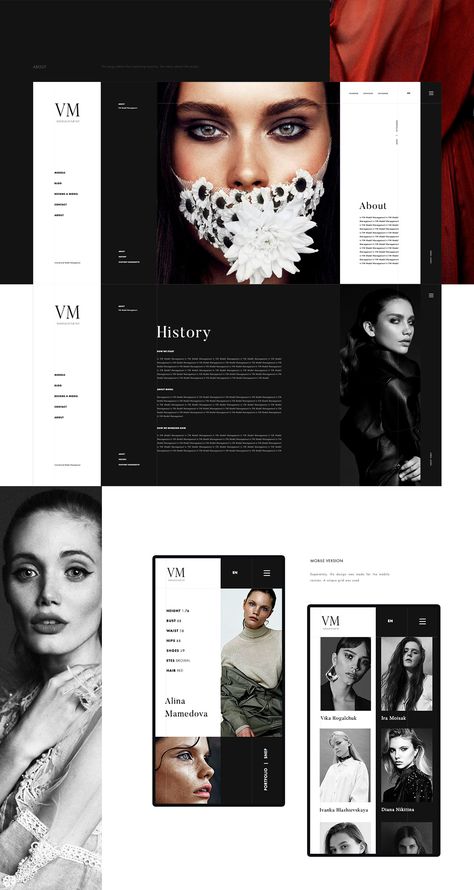 VM model management on Behance Model Management Agency, Model Agency Website Design, Modeling Website, Jewelry Website Design, Model Website, Website Background, Profile Website, Agency Website Design, Tv Presenter