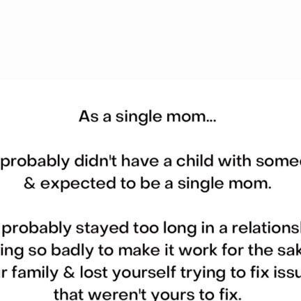 Andrea Sims on Instagram: "As a single mom you probably can shake your head yes to most of this. . 5 Day Single Mom Healing Workshop- Instant Access in bio." Single Mom Break Up Quotes, Strong Single Mom Quotes Inspirational, Single Mothers Day Quotes, Dating As A Single Mom Quotes, Single Mom Encouragement Quotes, Becoming A Single Mom Quotes, Dating Single Mom Quotes Relationships, Single Mom Instagram Caption, Single Mom Bio Ideas