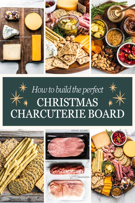 You'll love how easy it is to build a charcuterie board full of varying meats and cheeses and other goodies. It's the perfect snacking centerpiece for holiday gatherings!  #charcuterieboard #snackboard #grazingboard #meatandcheese #entertaining #christmasrecipes #holidayrecipes #appetizers #holidayappetizers Cheese Board Ingredients List, How To Put Together A Charcuterie Board, Gluten Free Charcuterie Board, Build A Charcuterie Board, Charcuterie Board Christmas, Cheese Board Easy, Christmas Charcuterie Board, Charcuterie Board Meats, Christmas Charcuterie