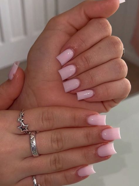 24pcs Press-On Short Square Pink False Nails With 1pc Buffing Strip & 1pc Jelly Glue Multicolor     Plain Bare Nails   Nail,Hand & Foot Care, size features are:Bust: ,Length: ,Sleeve Length: Solar Full Set Nails, Nails Inspo Square Short, Simple Short Square Nail Ideas, Solid Square Nails, Nail Inspo For Back To School, Shorties Nails Nude Pink, Short Simple Square Nails, Plain Acrylic Nails Square, Cute Short Simple Nails