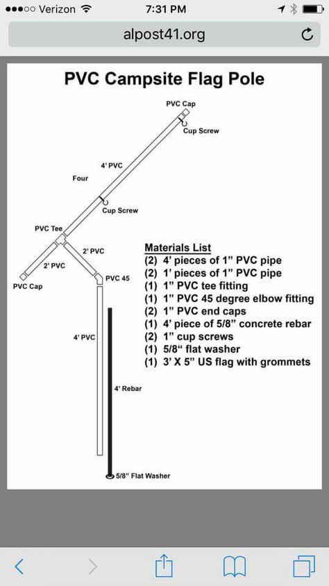 Pvc Flag Pole Diy, Pvc Flag Pole Camping, Diy Flag Pole, Pvc Flag Pole, Flag Pole Bracket, Flag Pole Stand, Rv Types, Camping Toilet, Camping Camper