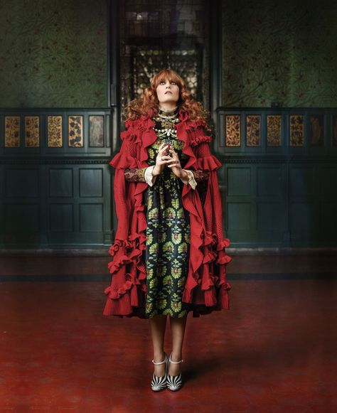 Baroque and Roll: Florence Welch Talks Fashion, Music and Being the Face of Gucci - Florence Welch for Gucci Gucci Florence, Florence Welsh, Florence Welch Style, Blithe Spirit, Florence Welch, Florence The Machines, Harper’s Bazaar, Harpers Bazaar, Fashion Editor