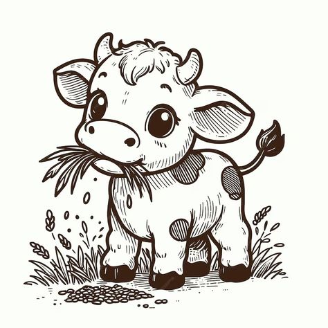 A drawing of a cow with a tag that says cow | Premium AI-generated vector Farm Doodles Easy, Cute Cows Drawing, Cow Doodle Easy, Cow Drawing Simple, Cute Cow Doodle, How To Draw A Cow, Simple Cow Drawing, Cute Cow Drawings, Drawing Of Cow