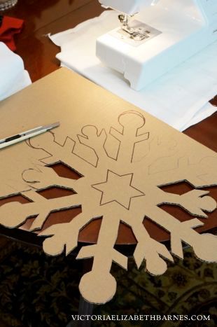 Decorating our old Victorian home for Christmas… I'm going to cover these DIY cardboard snowflakes with German glass glitter. Christmas Decor Ideas Diy Cardboard, How To Make A Giant Snowflake, Cardboard Snowflakes Diy, How To Make Large Snowflakes, Large Snowflakes Diy How To Make, Diy Giant Snowflakes, Large Snowflakes Diy, Frozen Props Diy, Giant Snowflakes Diy