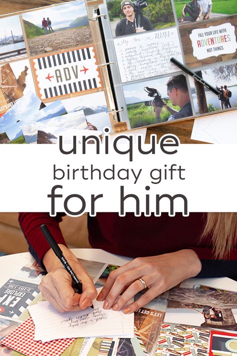 💙 Give your boyfriend, husband or family member a gift they won't just use, but also cherish for the rest of their life with the unique and thoughtful Easy Albums Kit from Scrapbook.com! Scrapbook For Beginners, Birthday Scrapbook Pages, Simple Scrapbook, Birthday Scrapbook, Unique Birthday Gift, Fun World, Unique Birthday Gifts, Birthday Gift For Him, Your Boyfriend