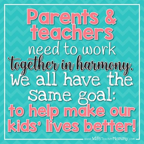 Parents and teachers need to work together in harmony. We all have the same goal: to help make our kids' lives better! Parents Teacher Meeting Quotes, Back To School Quotes For Teachers, Kindergarten Teacher Quotes, Working Together Quotes, Quotes Parents, Teachers Day Quotes, Best Teacher Quotes, Teacher Prayer, Classroom Memes