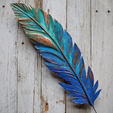 Wholesale Home Decor, Soyut Sanat Tabloları, Feather Crafts, Feather Art, Clay Art Projects, Diy Clay Crafts, Leaf Art, Wooden Art, Polymer Clay Crafts