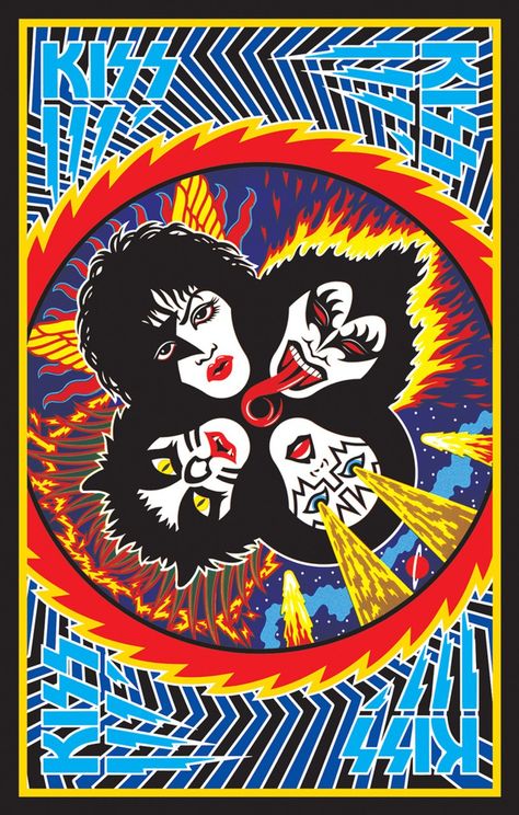 Kiss Phone Wallpaper, Kiss Band Art, Kiss Artwork, Banda Kiss, Kiss Rock Band, Dorms Decor, Blacklight Posters, Kiss Army, Kiss Pictures