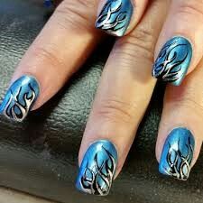 Blue Chrome Nail, Flame Nail Art, Camo Nails, Chrome Nail Polish, Art 101, Blue Chrome, Magic Nails, Dot Nail Art, Chrome Nail