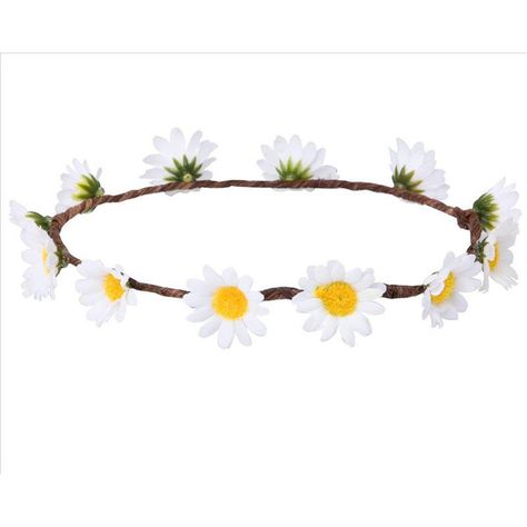 daisy flower crown halo wreath headband ❤ liked on Polyvore featuring accessories, hair accessories, hair, flower crown, headbands, headband hair accessories, flower garland, head wrap hair accessories and flower crown headband Hair Flower Crown, Daisy Garland, Daisy Flower Crown, Daisy Crown, Crown Halo, Daisy Headband, Headband Crown, Rhinestone Headpiece, Flower Crown Headband