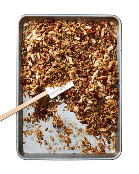 This delicious granola recipe is courtesy of Nekisia Davis of Early Bird Foods. Coconut Granola Recipe, Diy Granola, Granola Recipe, Pumpkin Pecan, Granola Recipes, Homemade Granola, Vegan Breakfast Recipes, Toasted Coconut, Vegan Breakfast