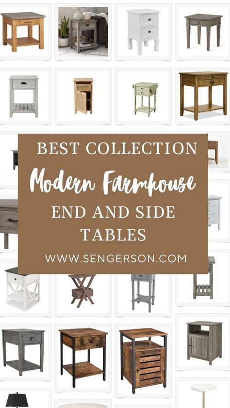 Add a touch of rustic charm to your living room with these Modern Farmhouse style side & end tables. With storage to help you control the clutter and style your home, these tables will make the perfect addition to any farmhouse decor. #ModernFarmhouse #StorageFurniture #RusticDecor #FarmhouseTable Modern Farmhouse End Tables, Farmhouse Side Tables, Tables With Storage, An Organized Home, Farmhouse End Tables, Organized Home, End Tables With Storage, Modern Farmhouse Style, Side Tables