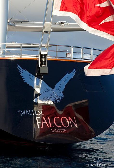 Transom - MALTESE FALCON Yacht Charter Maltese Falcon Yacht, Perini Navi, Houses By The Beach, Maltese Falcon, Spanish Galleon, Skin Diving, Mega Yachts, Mega Yacht, Fishing Charters