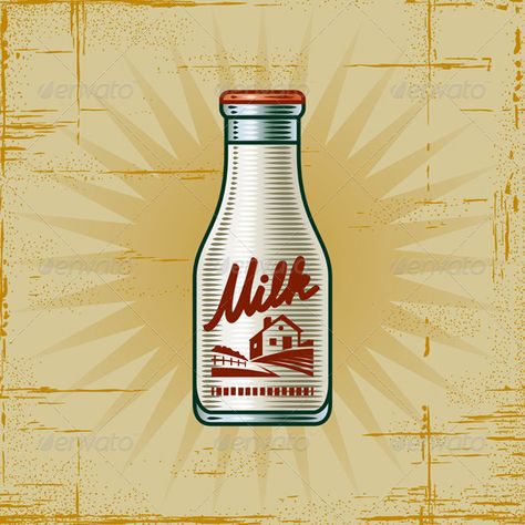 Old Milk Bottles, Bottle Vector, Vintage Milk Bottles, Milk Packaging, Stall Shower, Stall Shower Curtain, Milk Carton, Milk Bottle, Milk Jug