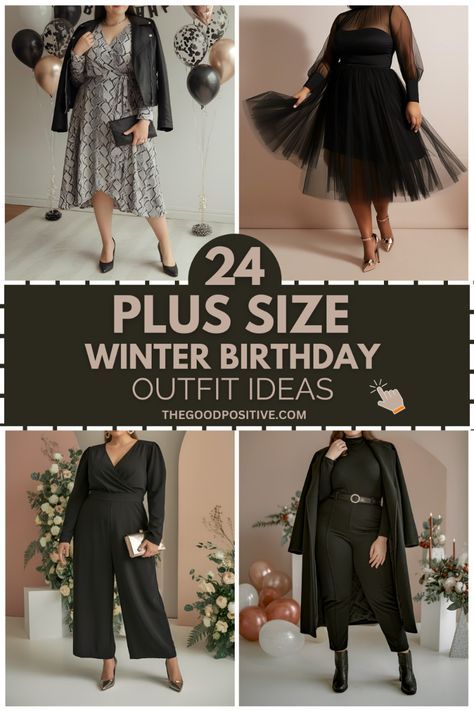 Black Outfits For Plus Size Women, Winter Dress Outfit Plus Size, Birthday Outfit Ideas For Women Plus, Curvy Classy Outfits, Birthday Outfit Winter Classy, Winter Party Outfit Night Classy, Birthday Outfit Ideas For Women Winter, Plus Size Dinner Outfit, Birthday Outfits For Winter