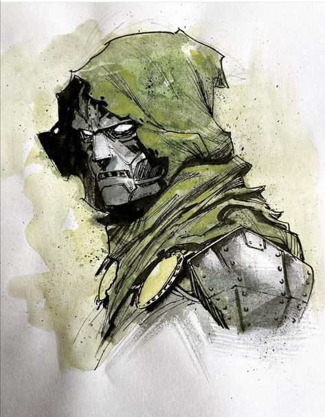 Doctor Doom Sketch, Doctor Doom Drawing, Dr Doom Sketch, Dr Doom Tattoo, Skeletor Fanart, Dr Doom Drawing, Dr Doom Art, Dr Doom Comic, Dc Comics Fanart