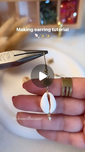 Mijuan Rony on Instagram: "Click on the homepage link to search the number 🔍 (RGP6480) (wire 26ga-4mm) (SF1046) (RGP3168) to make the same earring materials as in the video🔗🐚#earring #earringstyle #handmadewithlove #shell #shelljewelry #diyearrings #charms #goldplatedjewelry #viral #jewelrymakingsupplies" Shell Earrings Diy, Earring Tutorial, Beading Wire, Shell Jewelry, Shell Earrings, Diy Earrings, Gold Plated Jewelry, Jewelry Making Supplies, Fashion Earrings