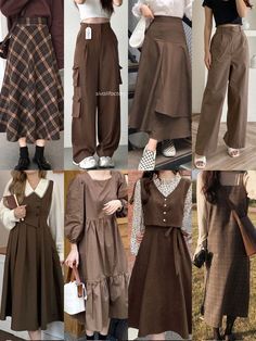 Modern Japanese Clothes Style, Earthtone Outfits Hijab, Ootd Hijab Vintage Style, Retro Outfits Hijab, Ootd Vintage Hijab Rok, Outfit Vintage Hijab, Dress Coklat, Earthtone Fashion, Earthtone Outfits