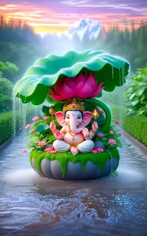 Ganesh Chaturthi Wallpapers, Photos Of Ganesha, Hd Flower Wallpaper, Beautiful Christmas Scenes, Ganesh Art Paintings, Shri Ganesh Images, Happy Ganesh Chaturthi Images, Baby Ganesha, Ganesh Wallpaper