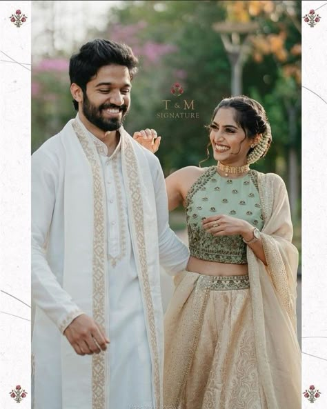 Kerala Wedding Lehenga, Wedding Fixation Dress Kerala, Fixation Ceremony Dress, Onam Attire For Women, Kerala Wedding Guest Outfit, Madhuram Veppu Dress, Madhuramveppu Dress, Kerala Engagement Dress Hindus Couple, Engagement Kerala