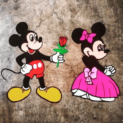 Mickey Mouse Rangoli Design Images (Mickey Mouse Rangoli Kolam Ideas) - 2022 Pikachu Rangoli, Mickey Mouse Rangoli, Rangoli Drawing, Cartoons Rangoli, Rangoli Photos, New Year Rangoli, Group Picture Poses, Festival Rangoli, Pikachu Art