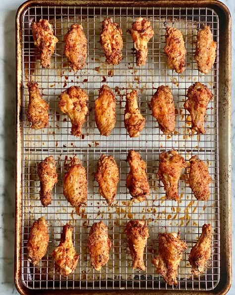 Baked Chicken Wings (Crispy, With Baking Powder) | Kitchn Crispy Baked Chicken Wings Recipe, Wings Recipe Baked, Wings In The Oven, Crispy Baked Chicken Wings, Chicken Wing Recipes Baked, Baked Wings, Crispy Chicken Wings, Crispy Baked Chicken, Baked Chicken Wings