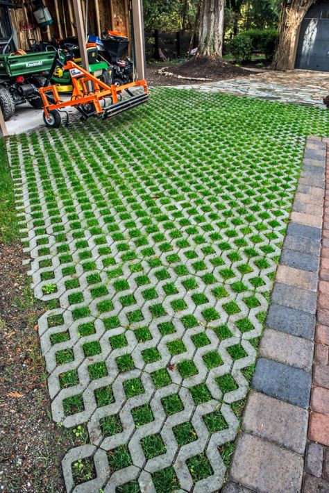 TurfStone Pavers Turfstone Pavers, Grass Pavers Driveway, Grass Driveway, Permeable Driveway, Grass Pavers, Permeable Pavers, Paving Design, Paver Walkway, Driveway Design