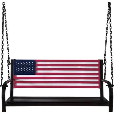 Swings & Gliders at Lowes.com Metal American Flag, Backyard Swings, Metal Swings, Patio Swing, A Flag, Outdoor Swing, Outdoor Porch, Back Patio, Flag Design