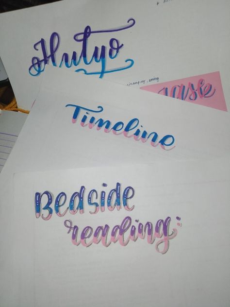 Trying out some handlettering styles and color combinations Calligraphy Blending Colors, Calligraphy Color Combinations, Handlettering Styles, Edwardian Script Font, Heading Design, Free Business Logo, Calligraphy Letters Alphabet, Alphabet Lettering, Blending Colored Pencils