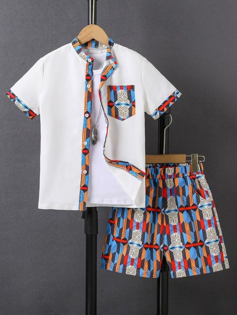 African Kids Clothes, African Shirt, Latest African Men Fashion, African Shirts For Men, 2piece Outfits, African Dresses For Kids, African Children, African Clothing For Men, Shirts For Boys