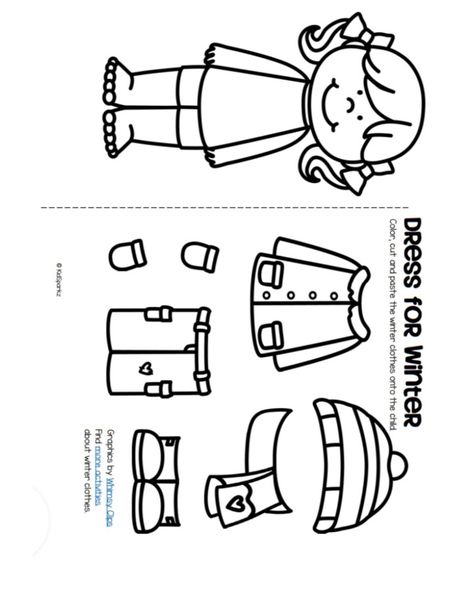 Winter Wear Crafts For Toddlers, Winter Clothes Worksheets For Kids, Clothing Activities For Toddlers, Clothes Activities For Preschool, Preschool Rules, Preschool Creative Art, Toddler Curriculum, Kindergarten Freebies, Winter Activities Preschool