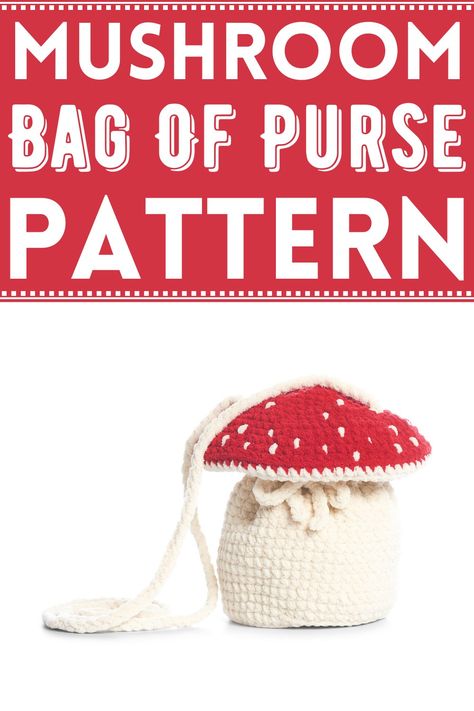 30 Free Crochet Mushroom Patterns Crochet Dice Bag Pattern Free, Mushroom Hat Pattern, Mushroom Crochet Pattern Free, Mushroom Crochet Bag, Free Crochet Mushroom, Mushroom Dice, Crochet Mushrooms, Mushroom Patterns, Mushroom Chair