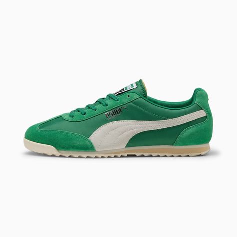 Arizona Nylon Unisex Sneakers | Archive Green-Vapor Gray | PUMA Terrace Culture | PUMA Puma Sports Shoes, Unisex Shoes Sneakers, Ladies Sneakers, Shoe Inspiration, Foil Print, Training Shoes, Classic Looks, Womens Shoes Sneakers, Arizona