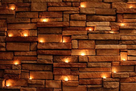 Candles on Rock Wall | Flickr - Photo Sharing! Spa Candle Decor, Candles On Wall, Wall Of Candles, Massage Room Design, Massage Room Decor, Massage Studio, Spa Room Decor, Spa Interior Design, Wall Candle