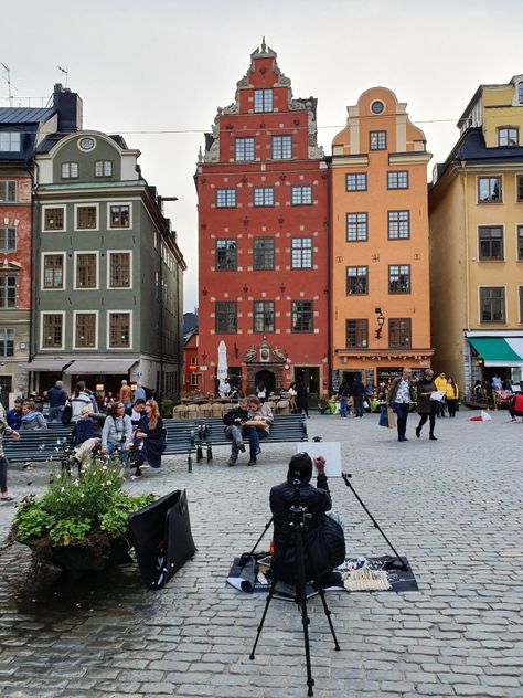 Old town Stockholm Copenhagen Vibes, Stockholm Old Town, Travel Sweden, Row Houses, Row House, Christmas Postcard, Old Town, Stockholm, Copenhagen