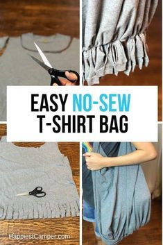 Diy Tee Shirt, Diy Tote, T Shirt Bag, Sewing Shirts, Fabric Pen, Sewing Projects For Kids, Tshirt Bag, Tshirt Crafts, Old Shirts