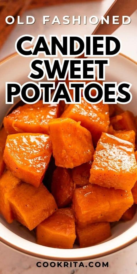 Learn to make the best baked sweet potatoes in a delicious brown sugar glaze. Whether you're gathering for Thanksgiving, Easter, Christmas, or a regular Sunday dinner, this Old-Fashioned candied sweet potatoes recipe serves as an ideal side dish for your holiday meal. Glazed Sweet Potato Recipes, Candid Sweet Potato Recipes, Candy Sweet Potato Recipes, Candid Sweet Potatoes, Candied Sweet Potato, Best Baked Sweet Potato, Baked Candied Yams, Candied Sweet Potato Recipes, Canned Yams